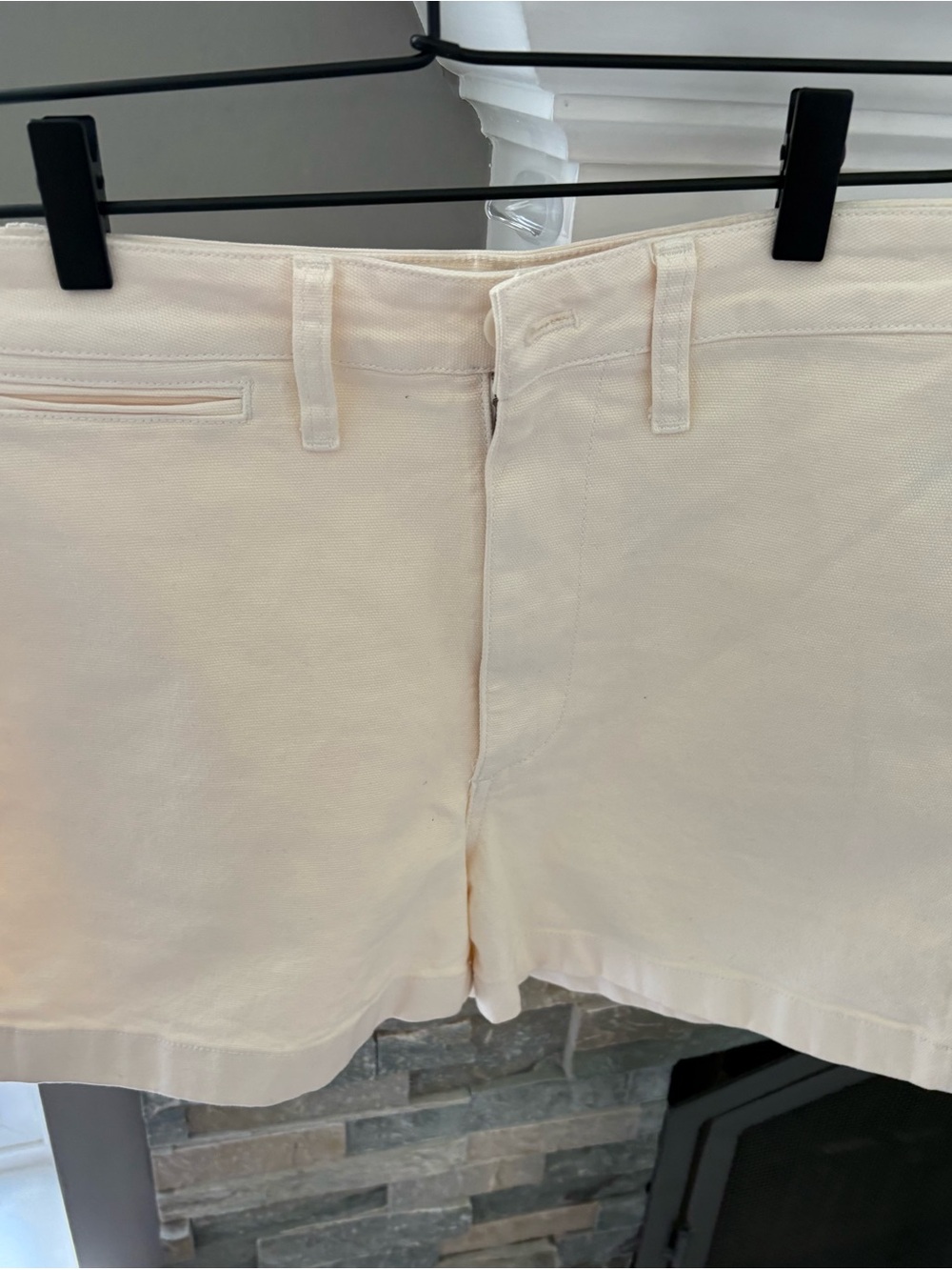 Madewell Cream High-Rise Tailored Bermudas 3in inseam